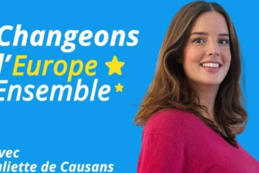 Juliette de Causans sur son affiche electorale pour les europeennes 2024