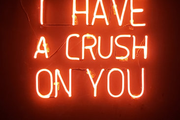 orange i have a crush on you neon light signage