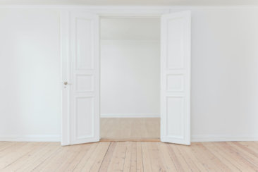 minimalist photography of open door