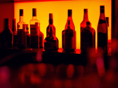 assorted bottle on table