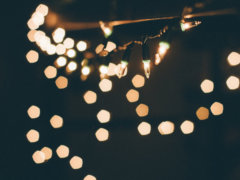 selective focus of string lights