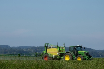 a tractor in a field